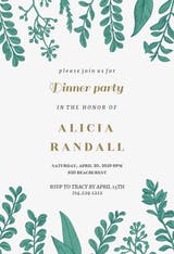 Graceful Greenery - Invitación Para Fiesta Con Cena